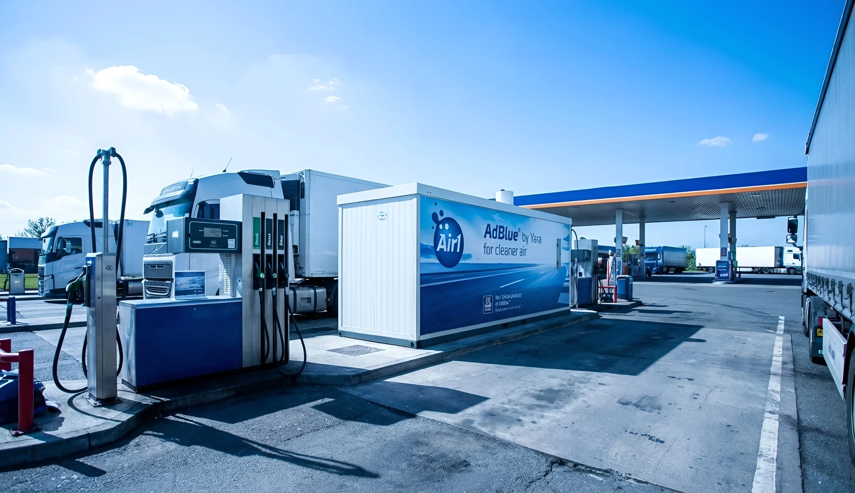 Air1 truck at  petrol station