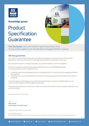 Yara's Product Guarantee