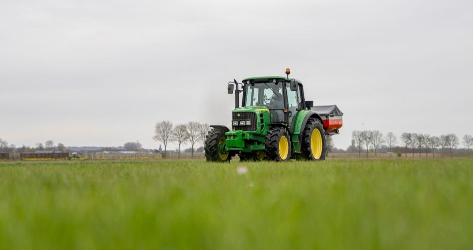 Spreader on a field 