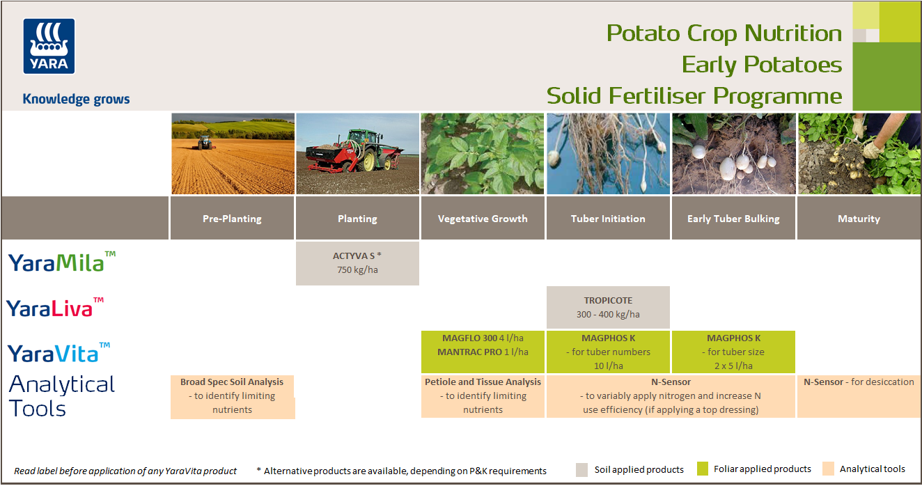 Early potato fertiliser programme